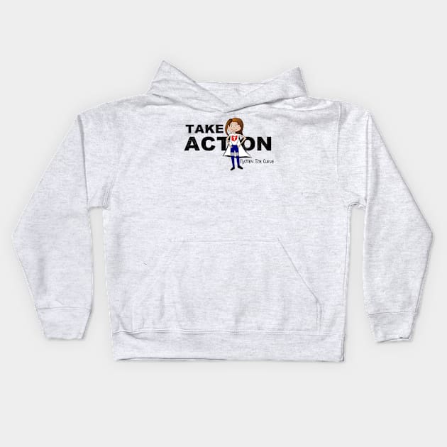 Take Action Dr. Acton Superhero Flatten the Curve Gift Kids Hoodie by gillys